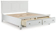 Fortman White King Panel Storage Bed by Ashley at Eve Furniture