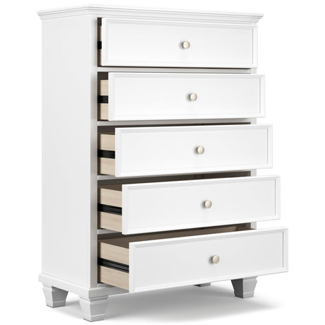 Fortman White Panel Storage Bedroom Set by Ashley at Eve Furniture