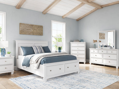 Fortman White Panel Storage Bedroom Set by Ashley at Eve Furniture
