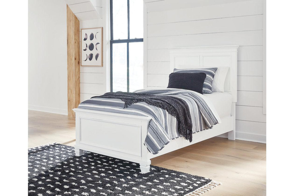 Fortman White Twin Panel Bed by Ashley at Eve Furniture