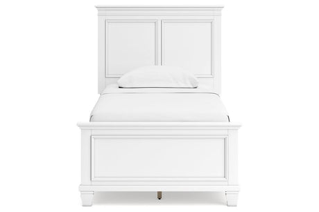 Fortman White Twin Panel Bed by Ashley at Eve Furniture
