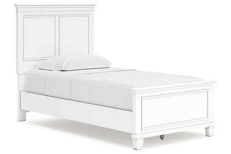 Fortman White Twin Panel Bed by Ashley at Eve Furniture