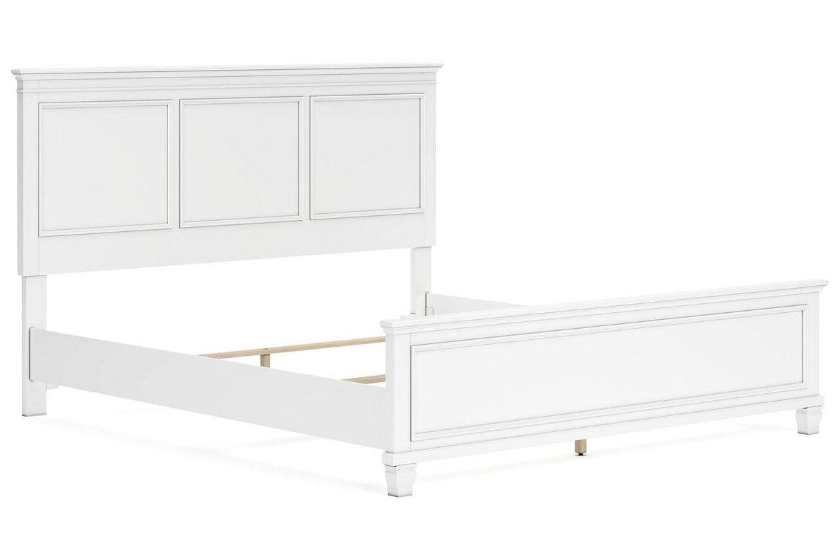 Fortman White California King Panel Bed by Ashley at Eve Furniture
