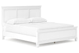 Fortman White California King Panel Bed by Ashley at Eve Furniture