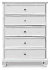 Fortman White Chest of Drawers by Ashley at Eve Furniture