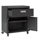 Fortress 31.5" Mobile Garage Cabinet with Drawer and Shelves in Charcoal Grey by Manhattan Comfort at Eve Furniture