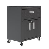 Fortress 31.5" Mobile Garage Cabinet with Drawer and Shelves in Charcoal Grey by Manhattan Comfort at Eve Furniture