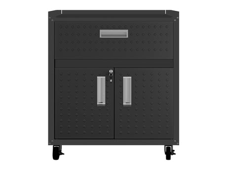 Fortress 31.5" Mobile Garage Cabinet with Drawer and Shelves in Charcoal Grey by Manhattan Comfort at Eve Furniture