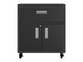 Fortress 31.5" Mobile Garage Cabinet with Drawer and Shelves in Charcoal Grey by Manhattan Comfort at Eve Furniture