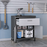 Fortress 31.5" Mobile Garage Cabinet with Drawer and Shelves in Grey by Manhattan Comfort at Eve Furniture