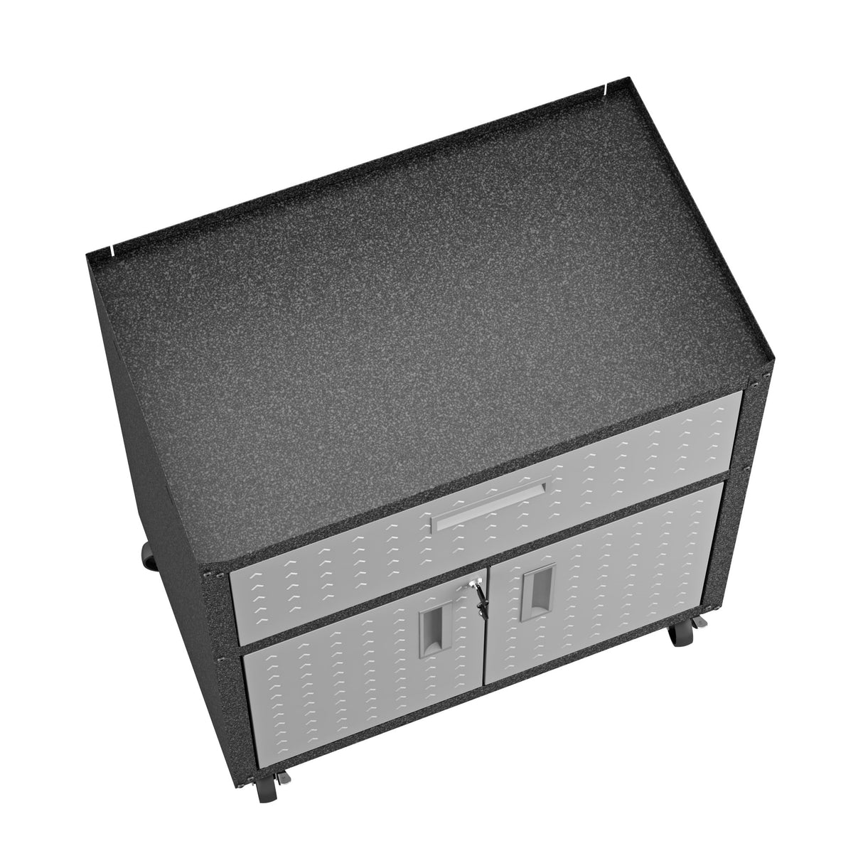 Fortress 31.5" Mobile Garage Cabinet with Drawer and Shelves in Grey by Manhattan Comfort at Eve Furniture