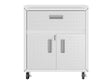 Fortress 31.5" Mobile Garage Cabinet with Drawer and Shelves in White by Manhattan Comfort at Eve Furniture