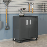Fortress 31.5" Mobile Garage Cabinet with Shelves in Charcoal Grey by Manhattan Comfort at Eve Furniture