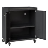 Fortress 31.5" Mobile Garage Cabinet with Shelves in Charcoal Grey by Manhattan Comfort at Eve Furniture