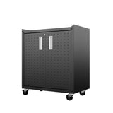 Fortress 31.5" Mobile Garage Cabinet with Shelves in Charcoal Grey by Manhattan Comfort at Eve Furniture