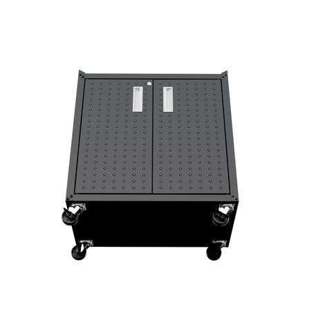 Fortress 31.5" Mobile Garage Cabinet with Shelves in Charcoal Grey by Manhattan Comfort at Eve Furniture