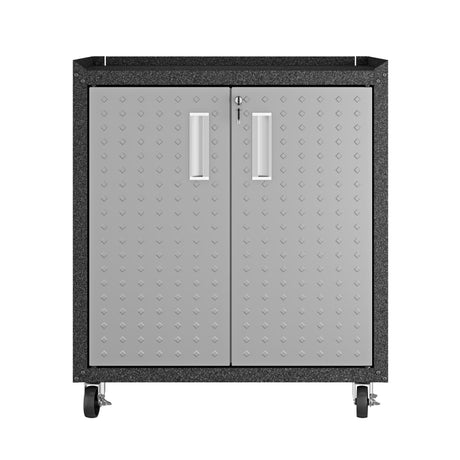 Fortress 31.5" Mobile Garage Cabinet with Shelves in Grey by Manhattan Comfort at Eve Furniture