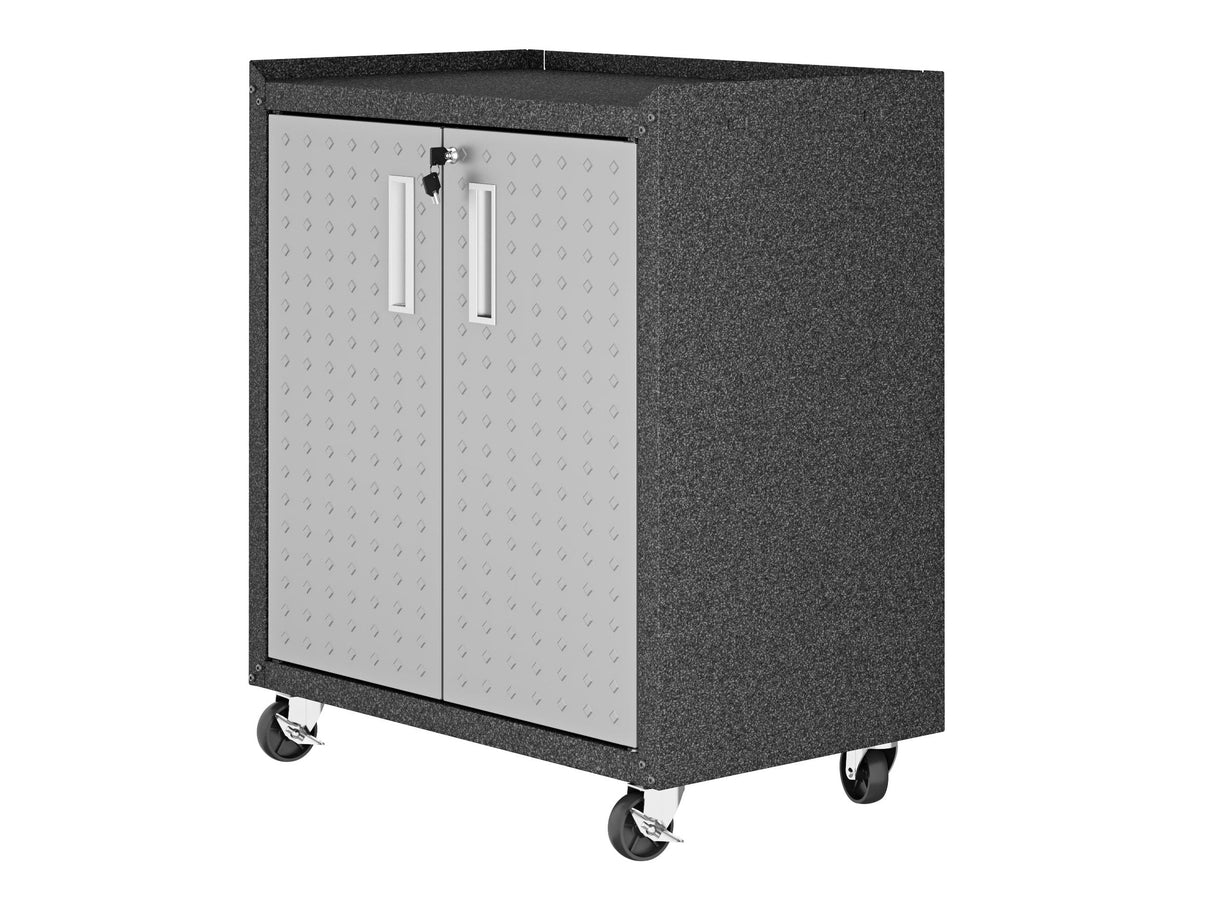 Fortress 31.5" Mobile Garage Cabinet with Shelves in Grey by Manhattan Comfort at Eve Furniture