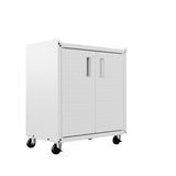 Fortress 31.5" Mobile Garage Cabinet with Shelves in White by Manhattan Comfort at Eve Furniture