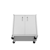 Fortress 31.5" Mobile Garage Cabinet with Shelves in White by Manhattan Comfort at Eve Furniture