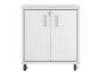 Fortress 31.5" Mobile Garage Cabinet with Shelves in White by Manhattan Comfort at Eve Furniture