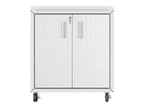 Fortress 31.5" Mobile Garage Cabinet with Shelves in White by Manhattan Comfort at Eve Furniture