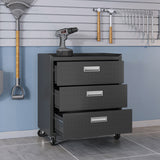 Fortress 31.5" Mobile Garage Chest with Drawers in Charcoal Grey by Manhattan Comfort at Eve Furniture