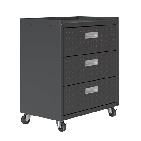 Fortress 31.5" Mobile Garage Chest with Drawers in Charcoal Grey by Manhattan Comfort at Eve Furniture
