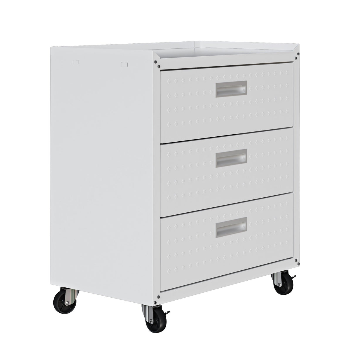 Fortress 31.5" Mobile Garage Chest with Drawers in White by Manhattan Comfort at Eve Furniture