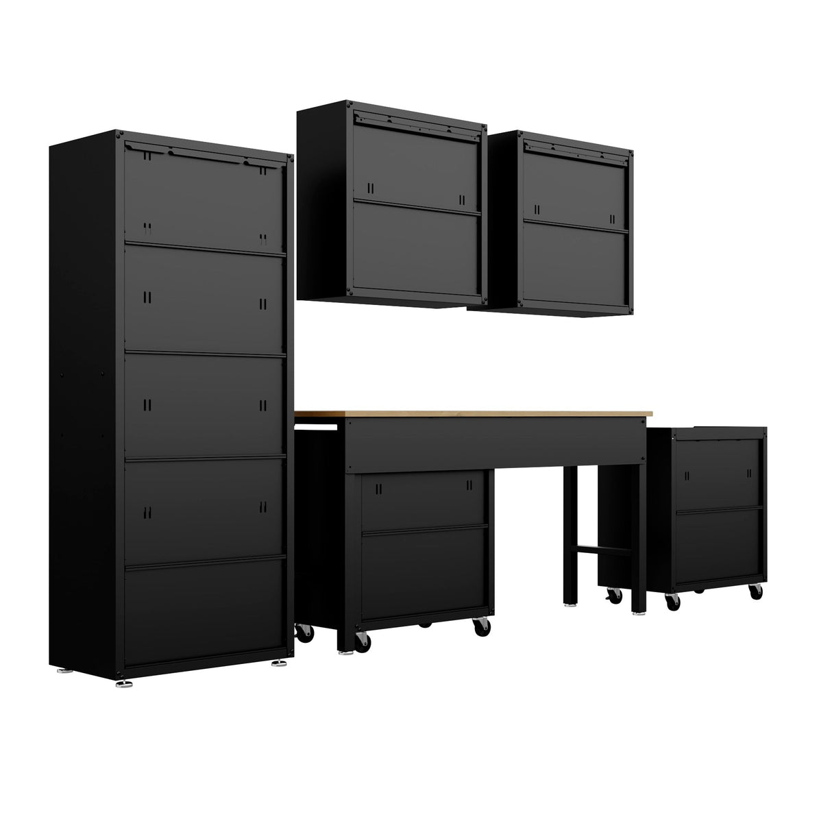 Fortress 6-Piece Garage Set in Charcoal Grey by Manhattan Comfort at Eve Furniture