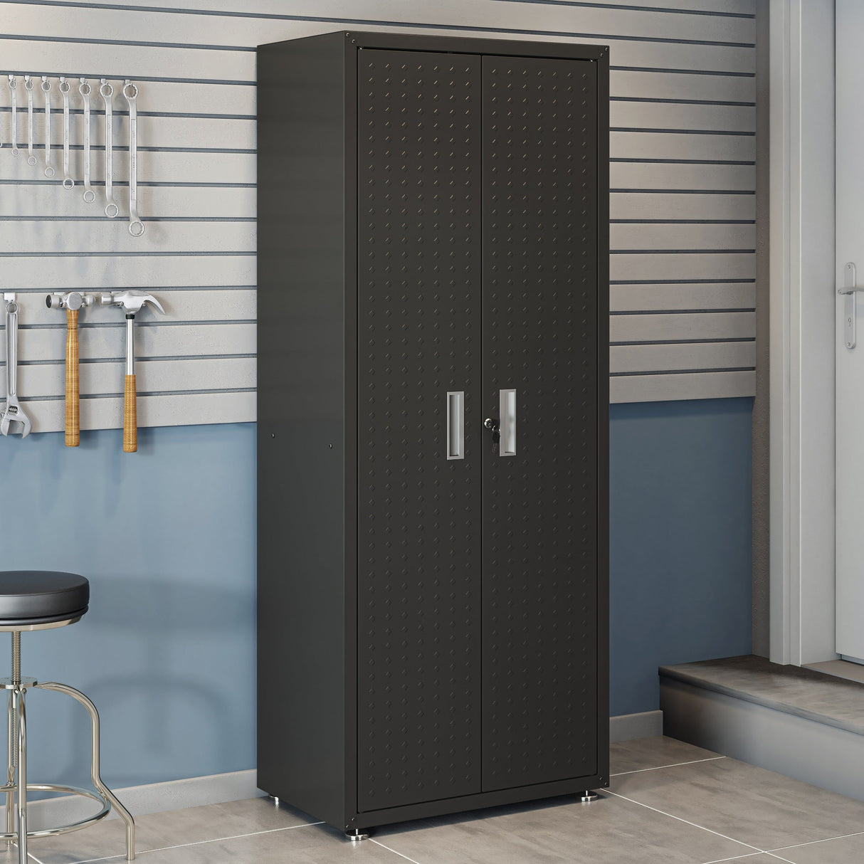 Fortress 6-Piece Garage Set in Charcoal Grey by Manhattan Comfort at Eve Furniture