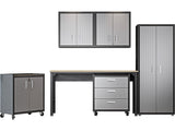Fortress 6-Piece Garage Set in Grey by Manhattan Comfort at Eve Furniture