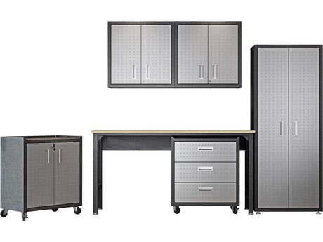 Fortress 6-Piece Garage Set in Grey by Manhattan Comfort at Eve Furniture