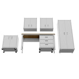 Fortress 6-Piece Garage Set in White by Manhattan Comfort at Eve Furniture