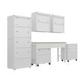 Fortress 6-Piece Garage Set in White by Manhattan Comfort at Eve Furniture