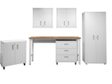 Fortress 6-Piece Garage Set in White by Manhattan Comfort at Eve Furniture