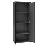 Fortress 74.8" Tall Garage Cabinet in Charcoal Grey by Manhattan Comfort at Eve Furniture