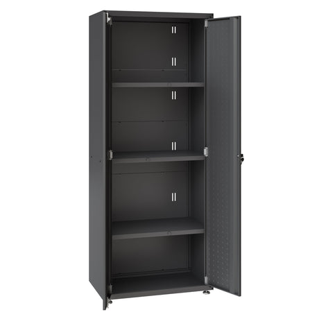 Fortress 74.8" Tall Garage Cabinet in Charcoal Grey by Manhattan Comfort at Eve Furniture