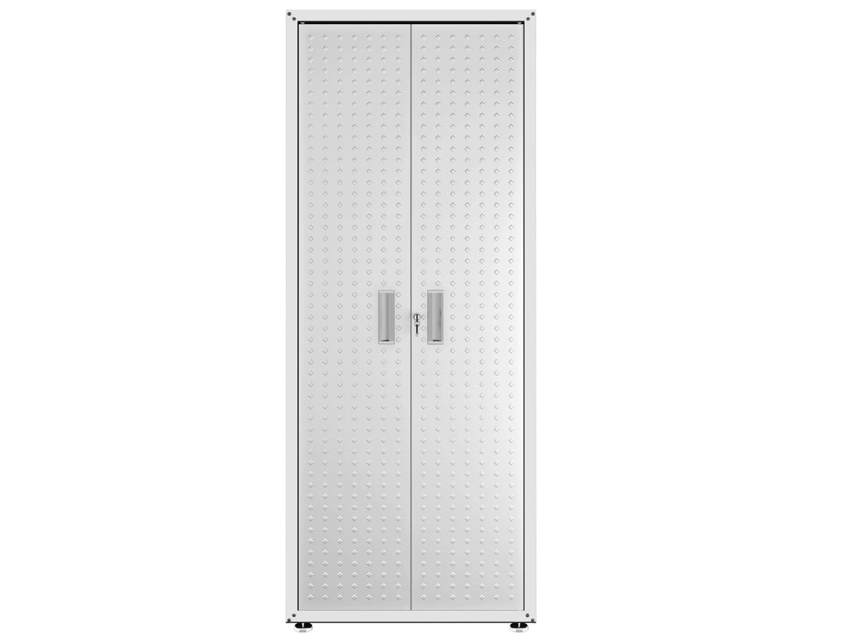 Fortress 74.8" Tall Garage Cabinet in White by Manhattan Comfort at Eve Furniture