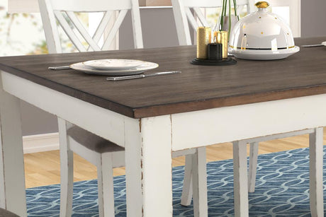 Fortress Chestnut/Vintage White 7-Piece Dining Set by Coaster at Eve Furniture