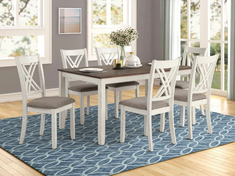 Fortress Chestnut/Vintage White 7-Piece Dining Set by Coaster at Eve Furniture