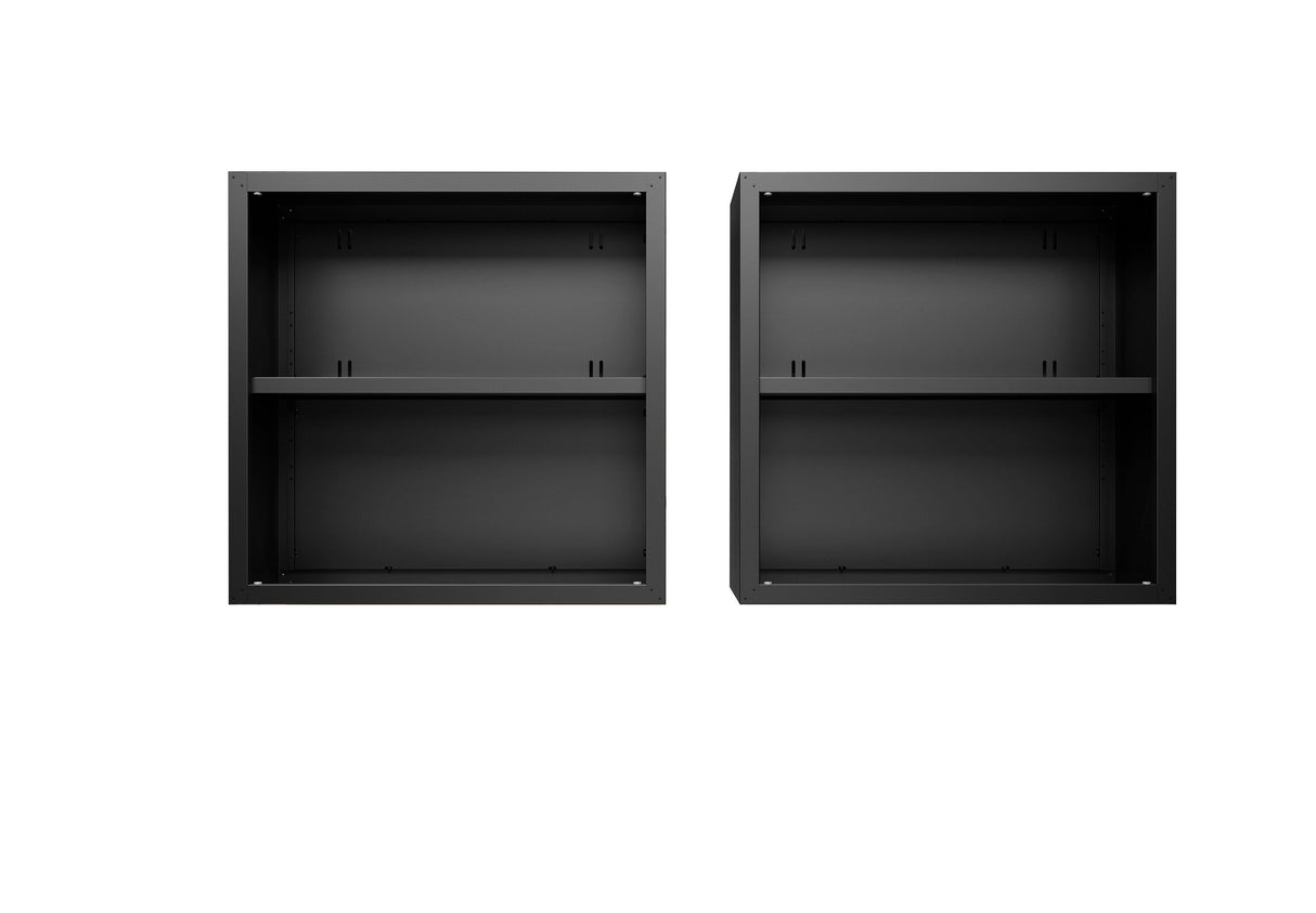 Fortress Floating Garage Cabinet in Charcoal Grey (set of 2) by Manhattan Comfort at Eve Furniture