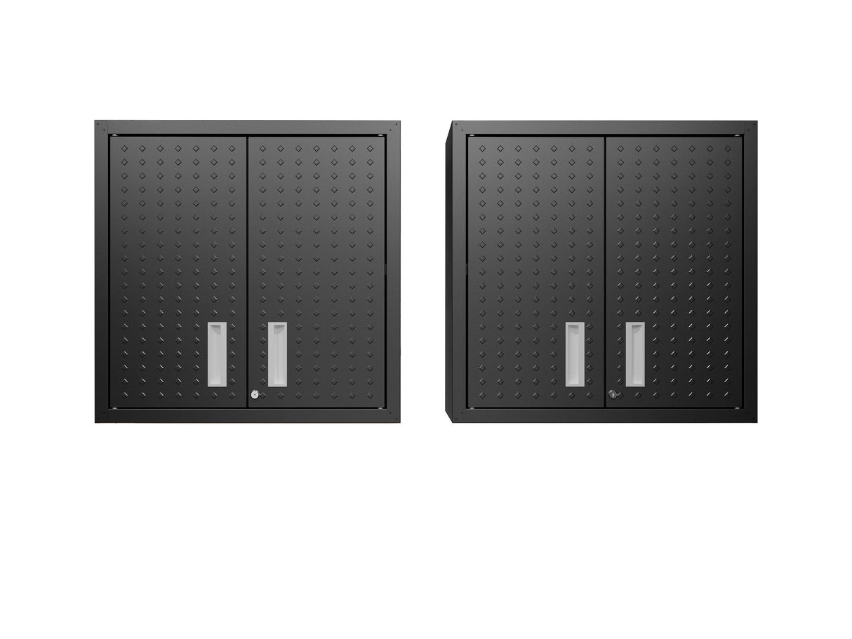 Fortress Floating Garage Cabinet in Charcoal Grey (set of 2) by Manhattan Comfort at Eve Furniture