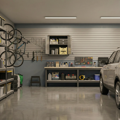 Fortress Floating Garage Cabinet in Grey by Manhattan Comfort at Eve Furniture