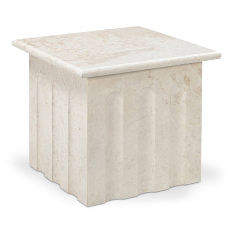 Forum Cream Beige Marble Side Table by MOES at Eve Furniture