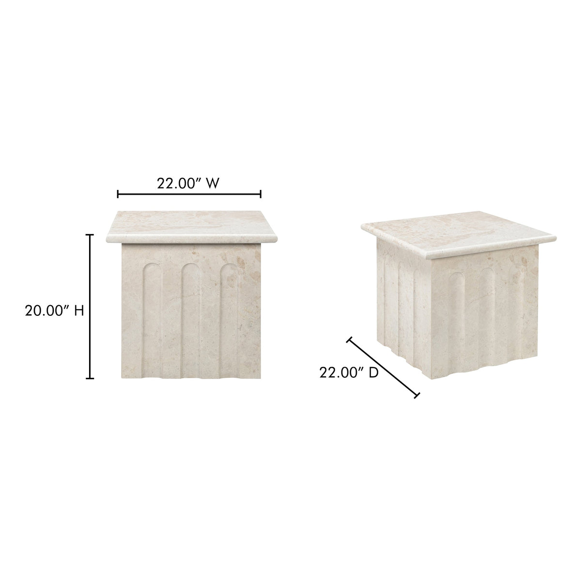 Forum Cream Beige Marble Side Table by MOES at Eve Furniture