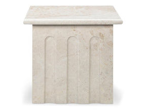Forum Cream Beige Marble Side Table by MOES at Eve Furniture