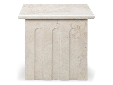 Forum Cream Beige Marble Side Table by MOES at Eve Furniture