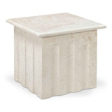 Forum Cream Beige Marble Side Table
