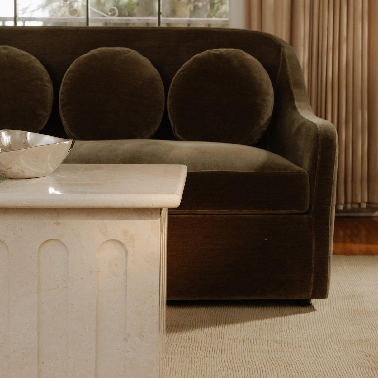 Forum Cream Beige Marble Side Table by Moe's Home at Eve Furniture